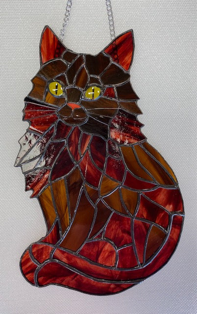 Large Stained Glass Cat