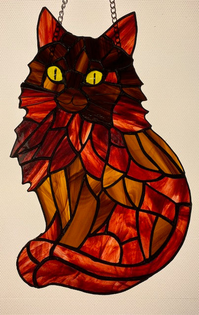 Large Stained Glass Cat