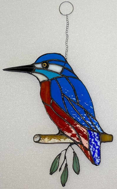 Stained Glass Kingfisher & Branch