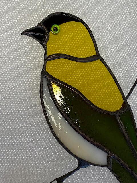 Stained Glass Yellow & Green Bird