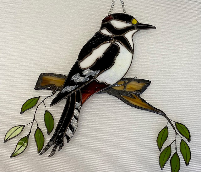 Stained Glass Large Woodpecker