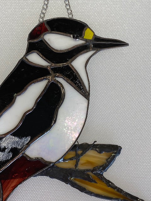 Stained Glass Large Woodpecker