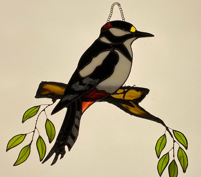 Stained Glass Large Woodpecker