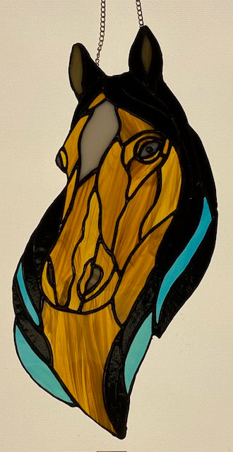 Stained Glass Horse Head
