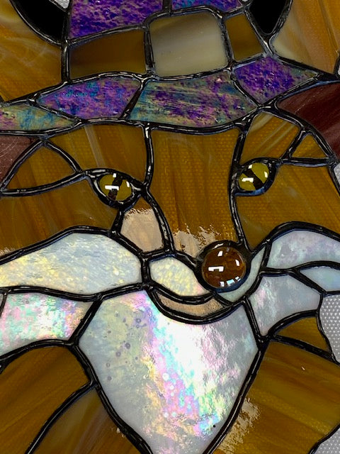 Stained Glass Fox in Hat