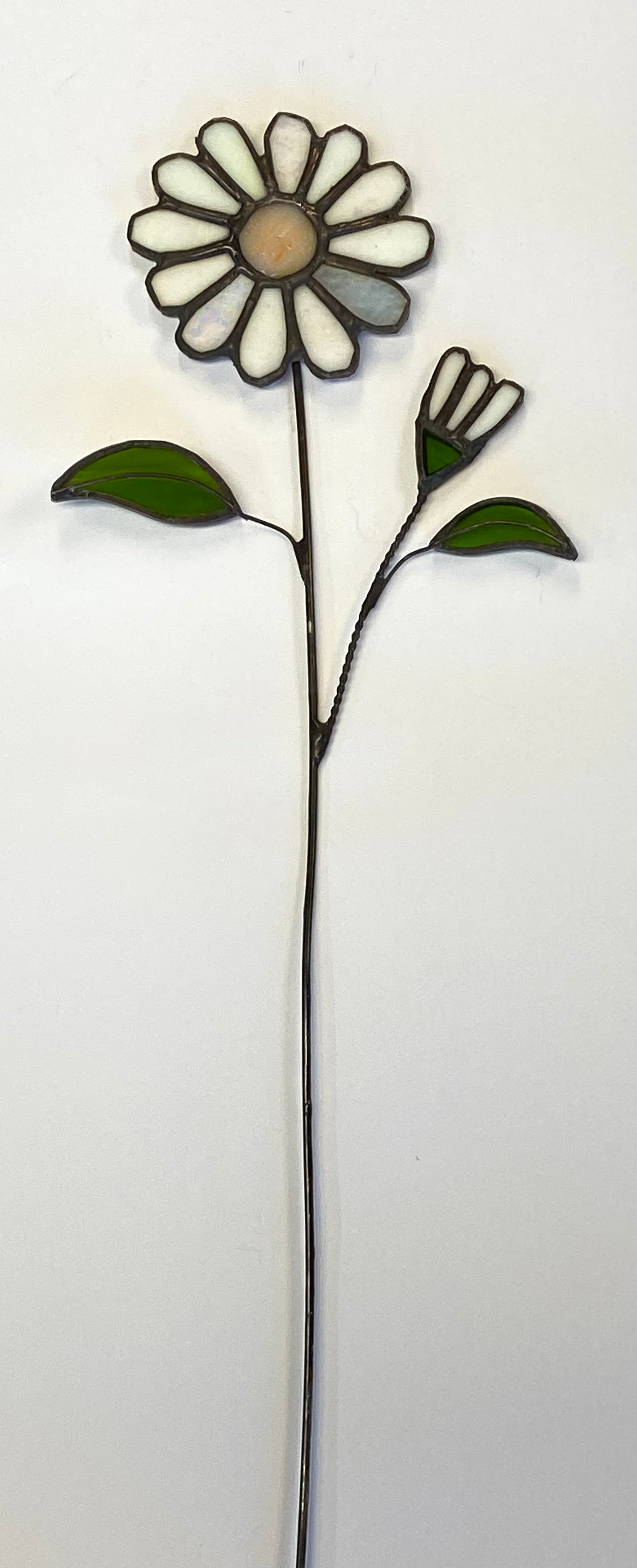 Stained Glass White Daisy 2