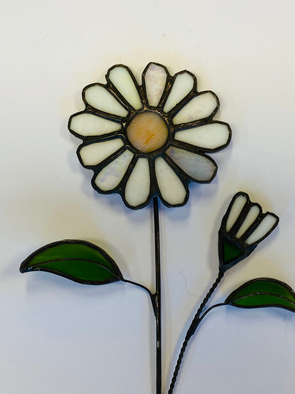 Stained Glass White Daisy 2