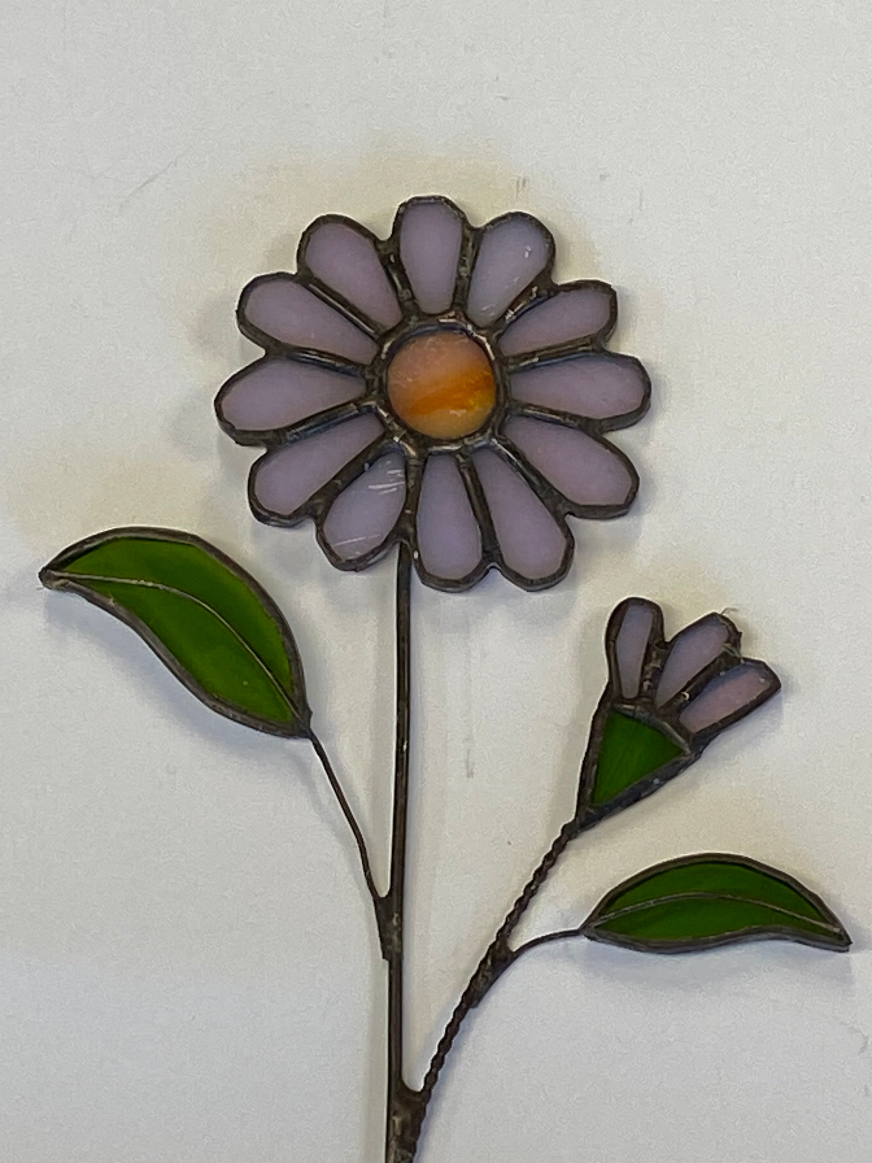Stained Glass Purple Daisy 2