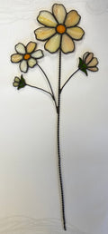 Stained Glass Apricot Pink Bunch of Flowers