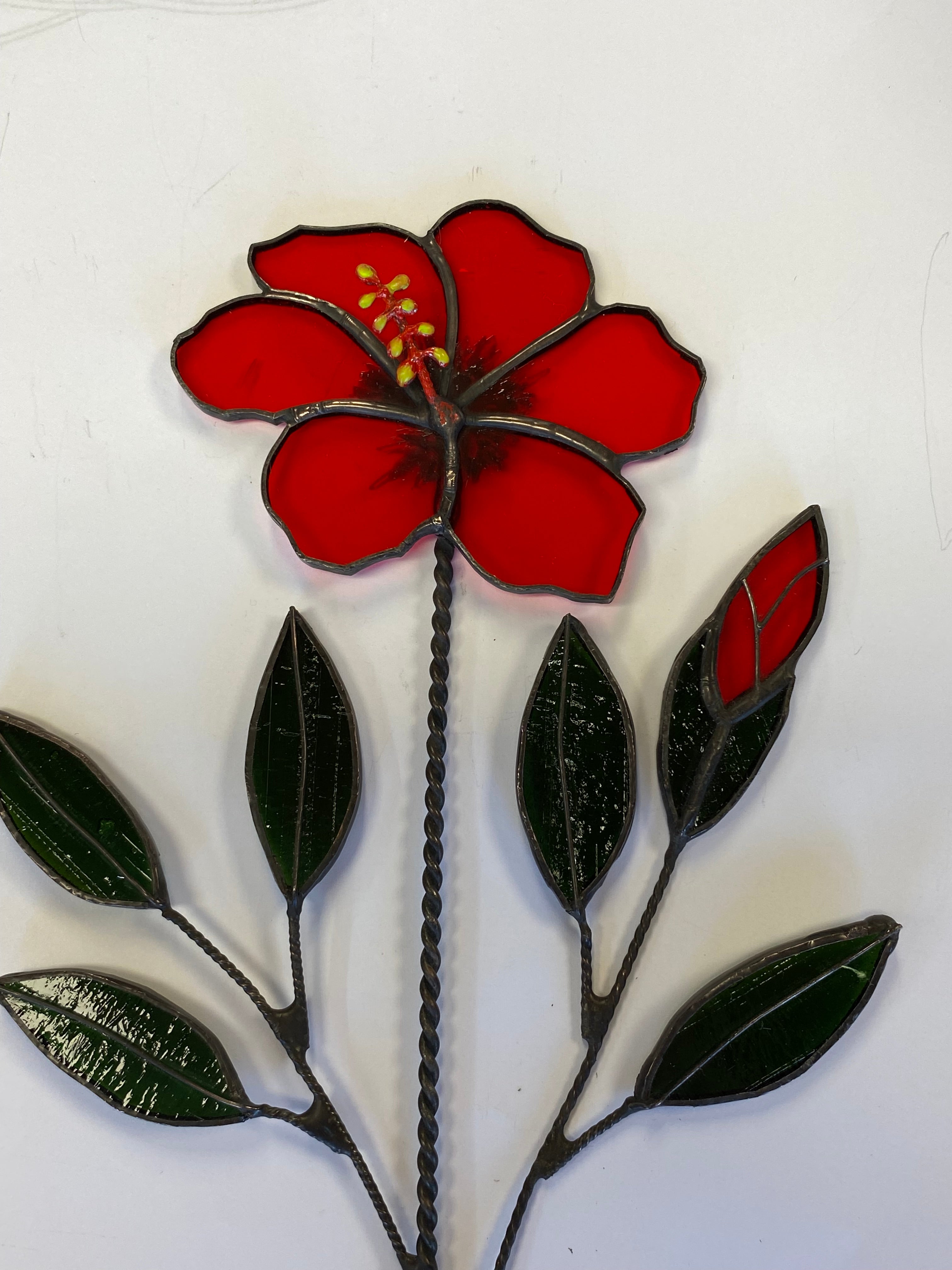 Stained Glass Hibiscus & Bud