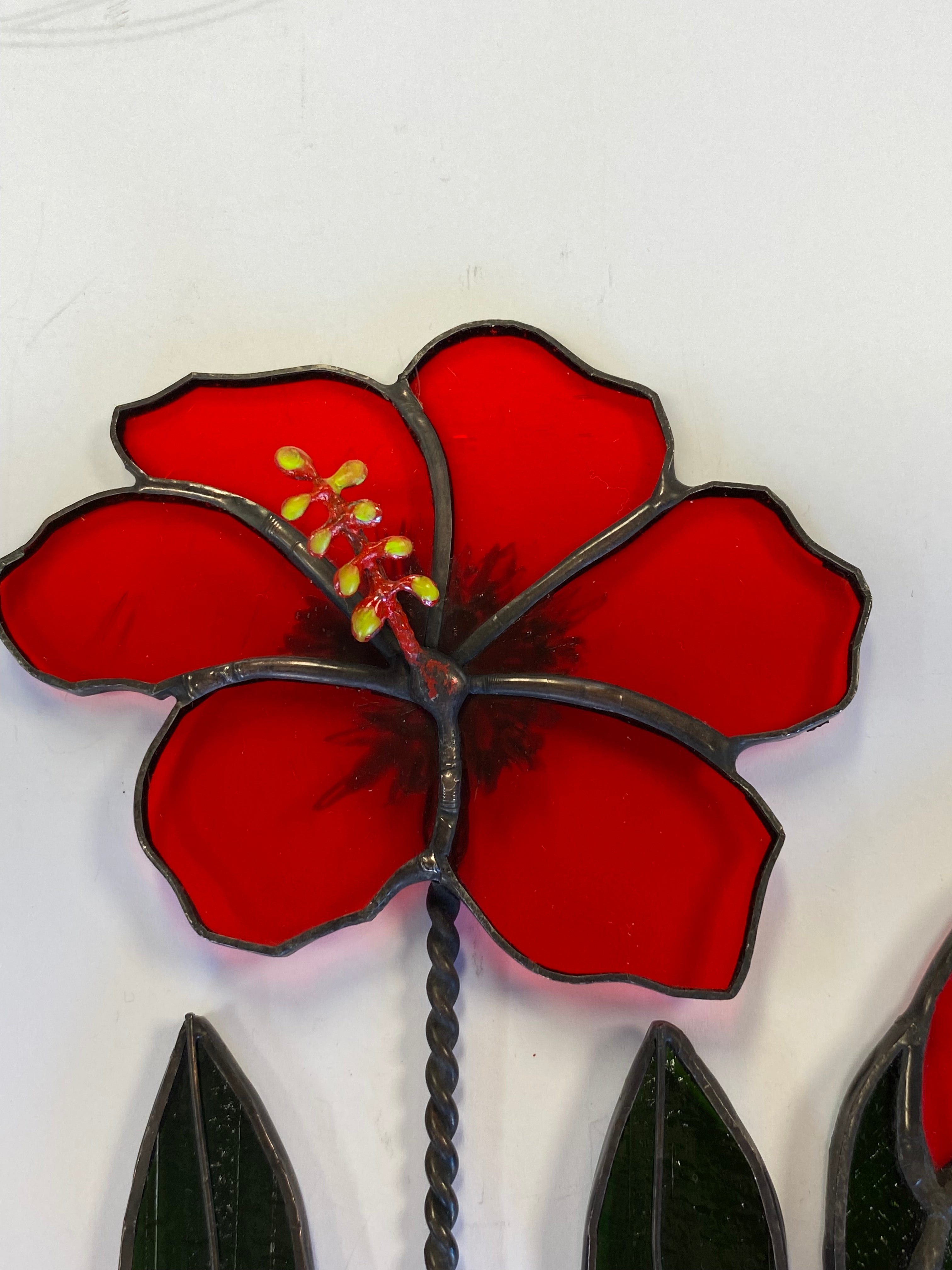Stained Glass Hibiscus & Bud