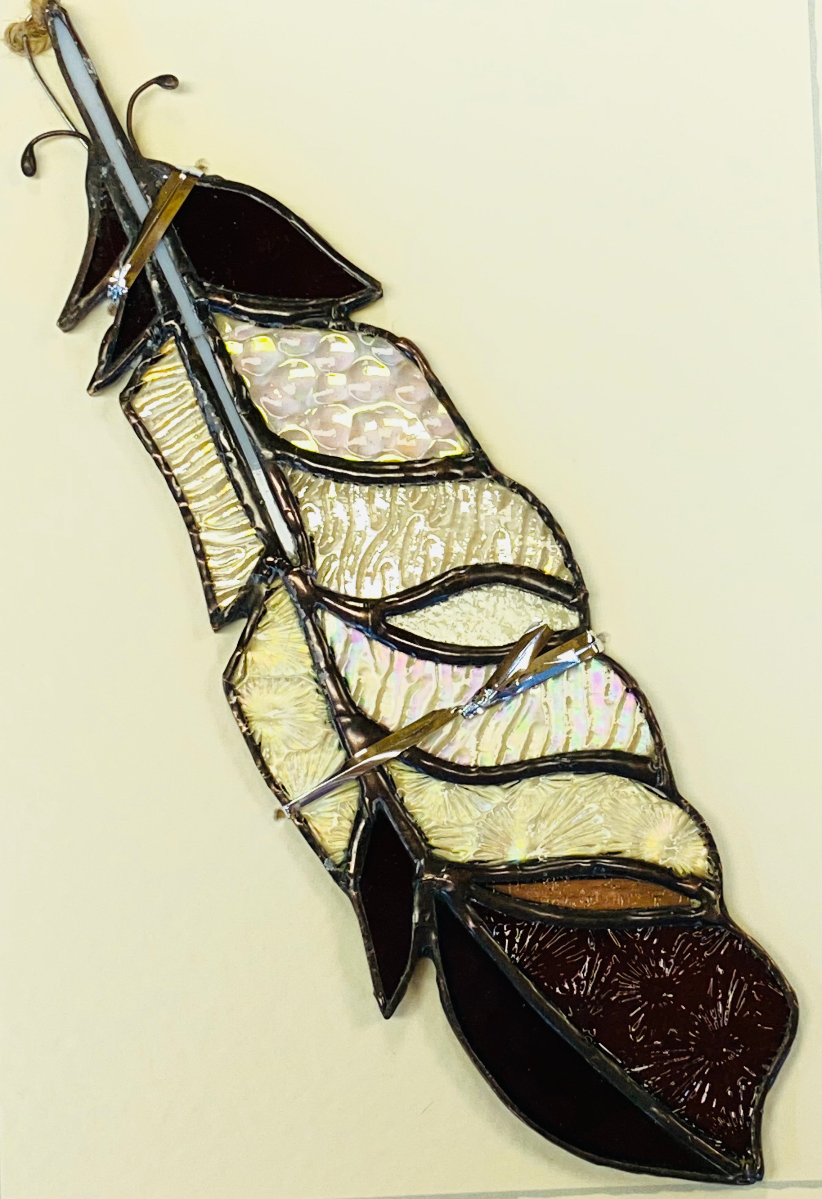 Stained Glass Feather- Browns