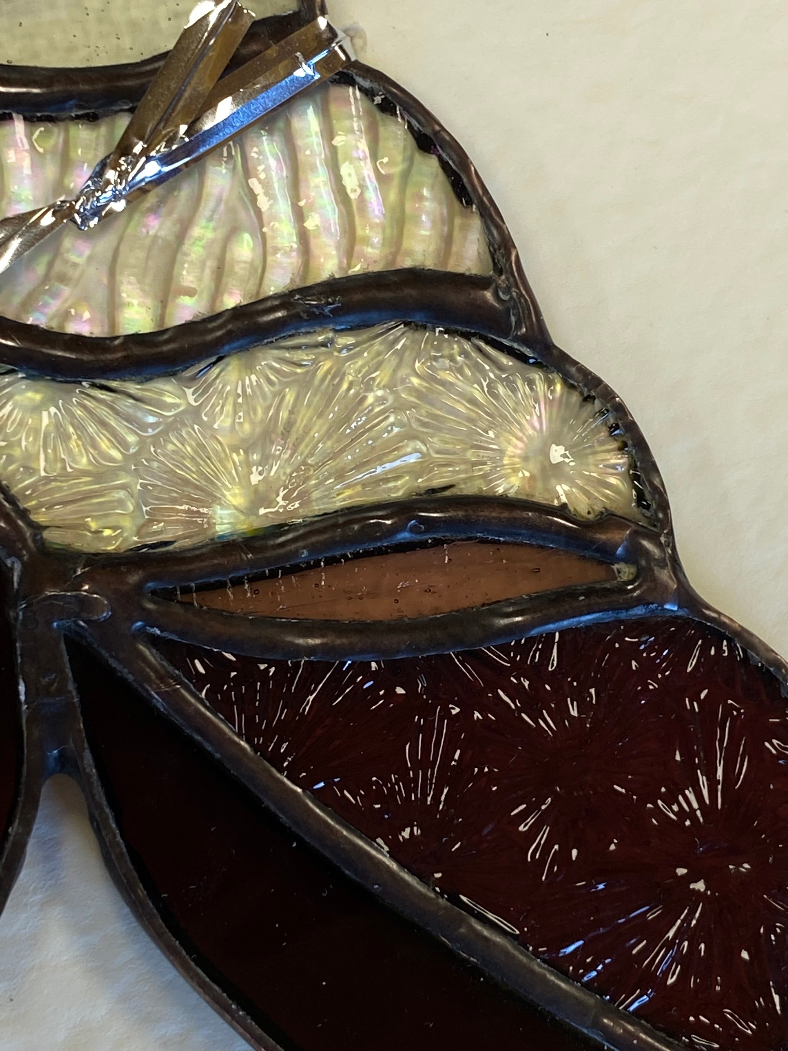 Stained Glass Feather- Browns