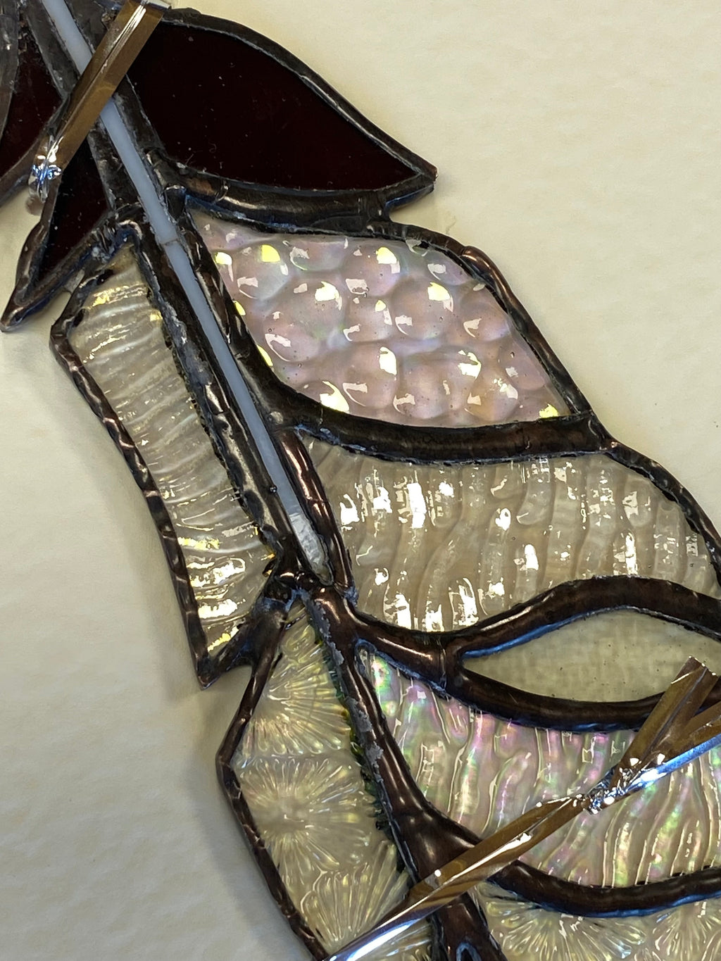 Stained Glass Feather- Browns