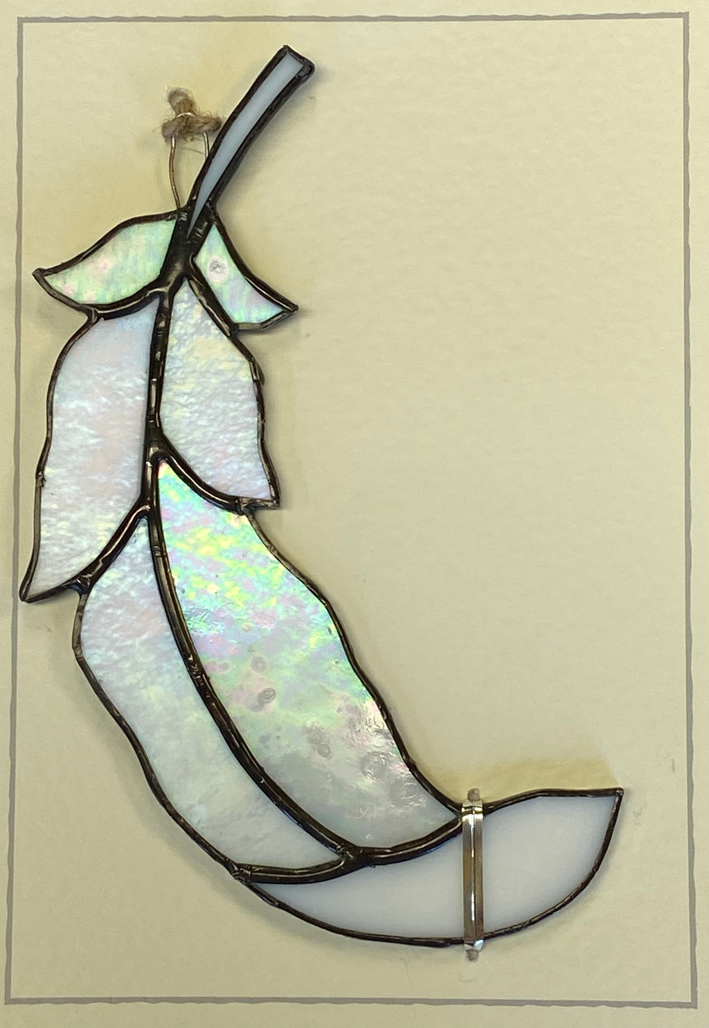 Stained Glass Feather- White Iridescent