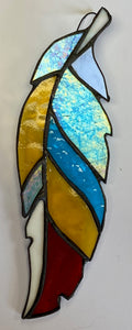Stained Glass Feather- Rainbow