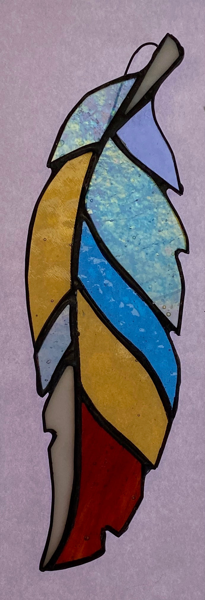 Stained Glass Feather- Rainbow