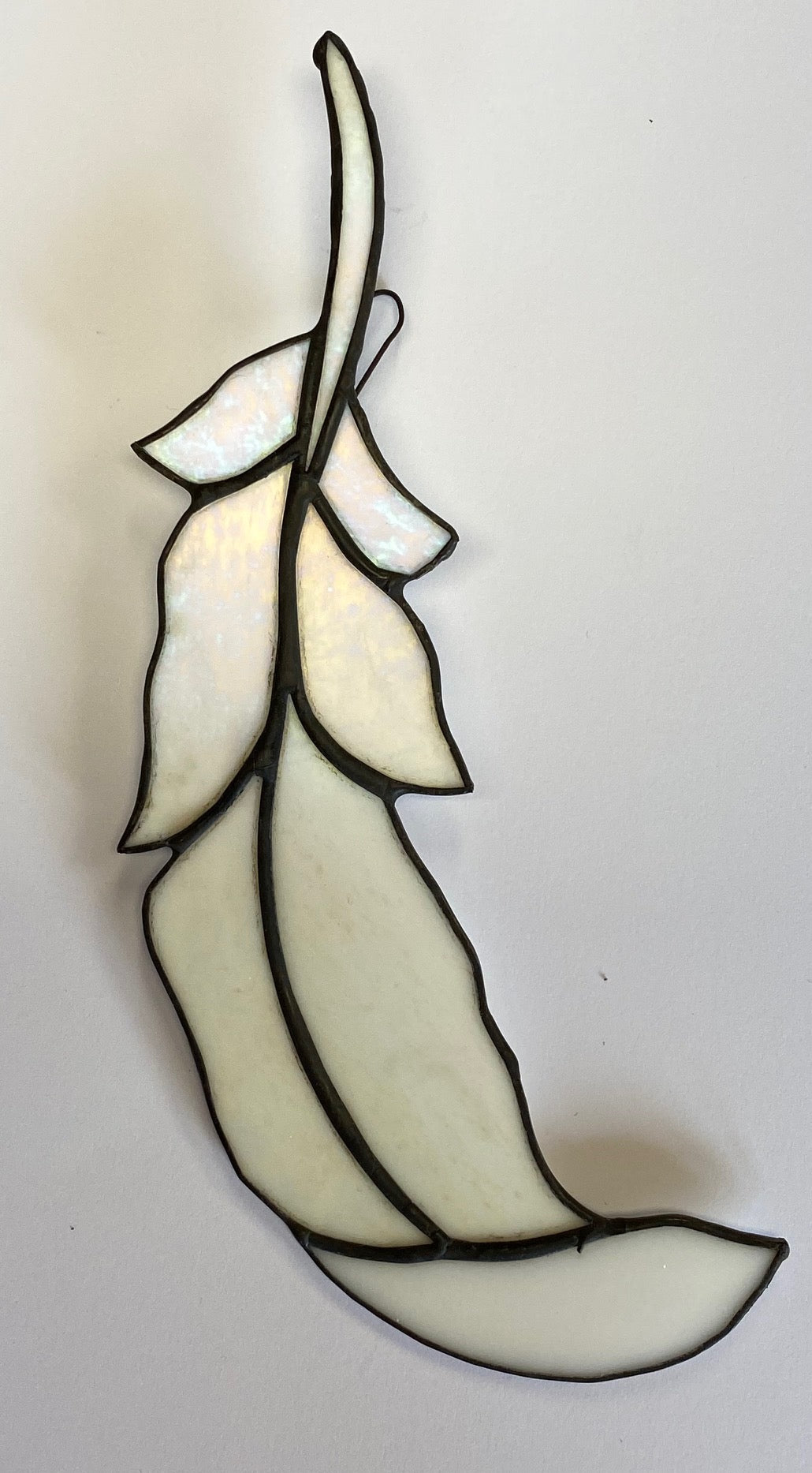 Stained Glass Feather- White Iridescent