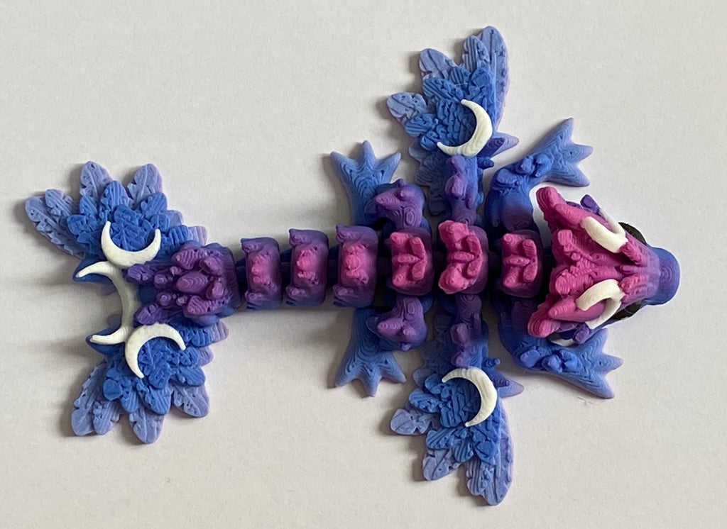 Small 3D printed Lunar Dragon- Pink Purple Blue