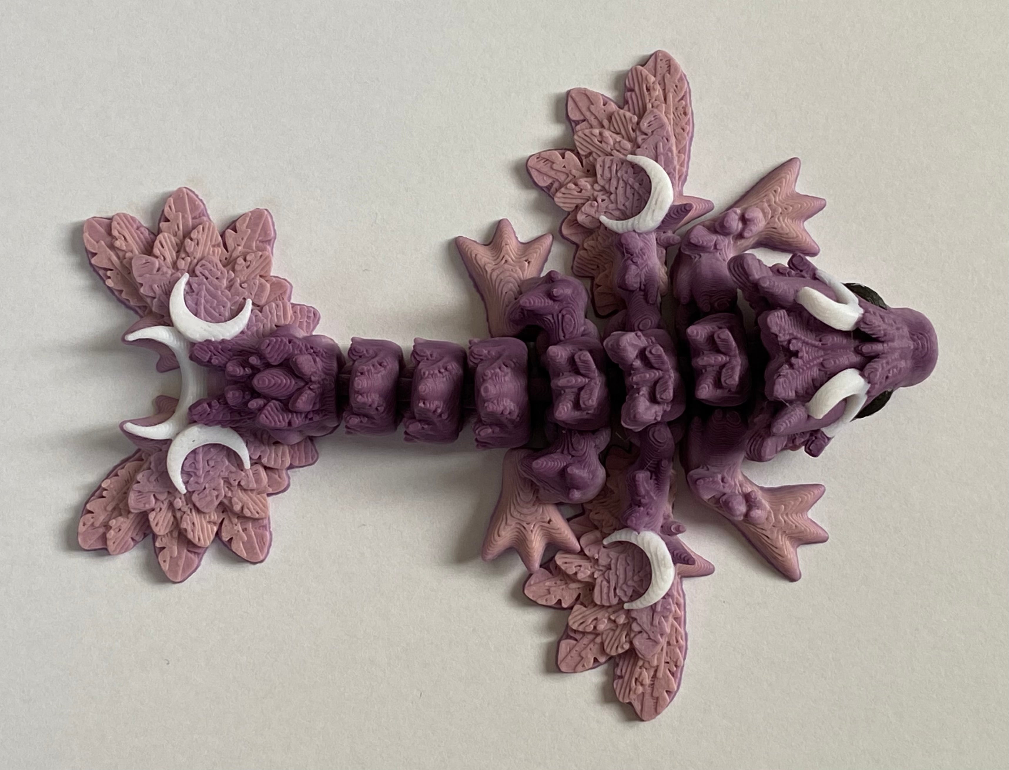 Small 3D Printed Lunar Dragon- Purple