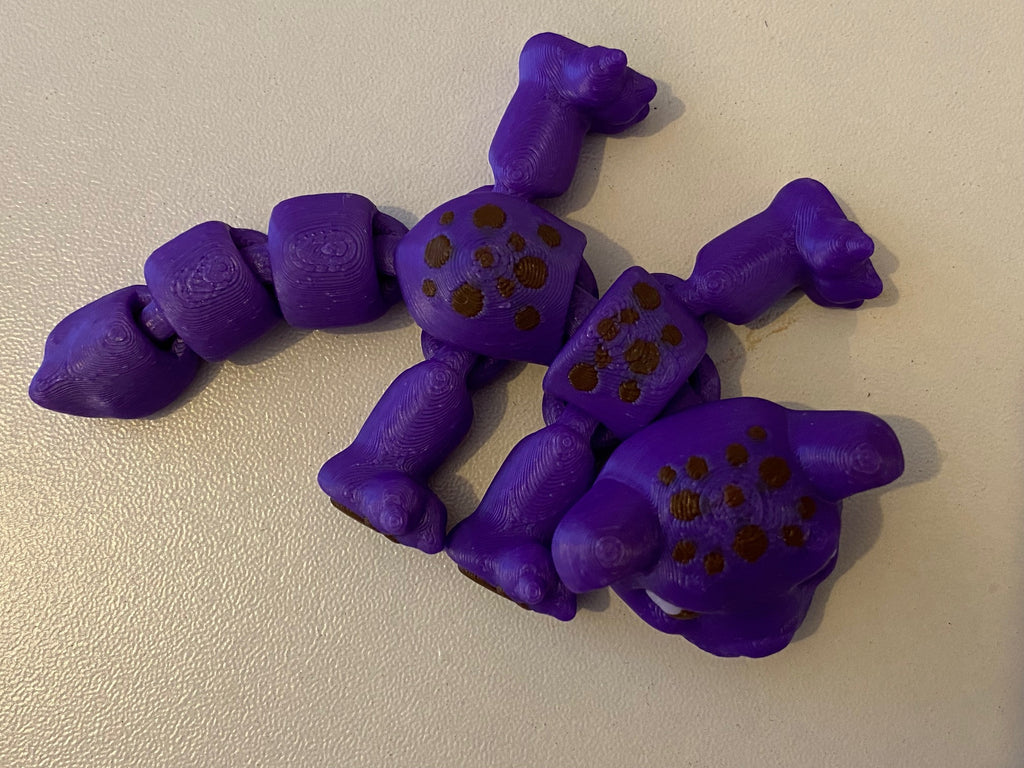 Tiny 3D Printed Leopard- Purple