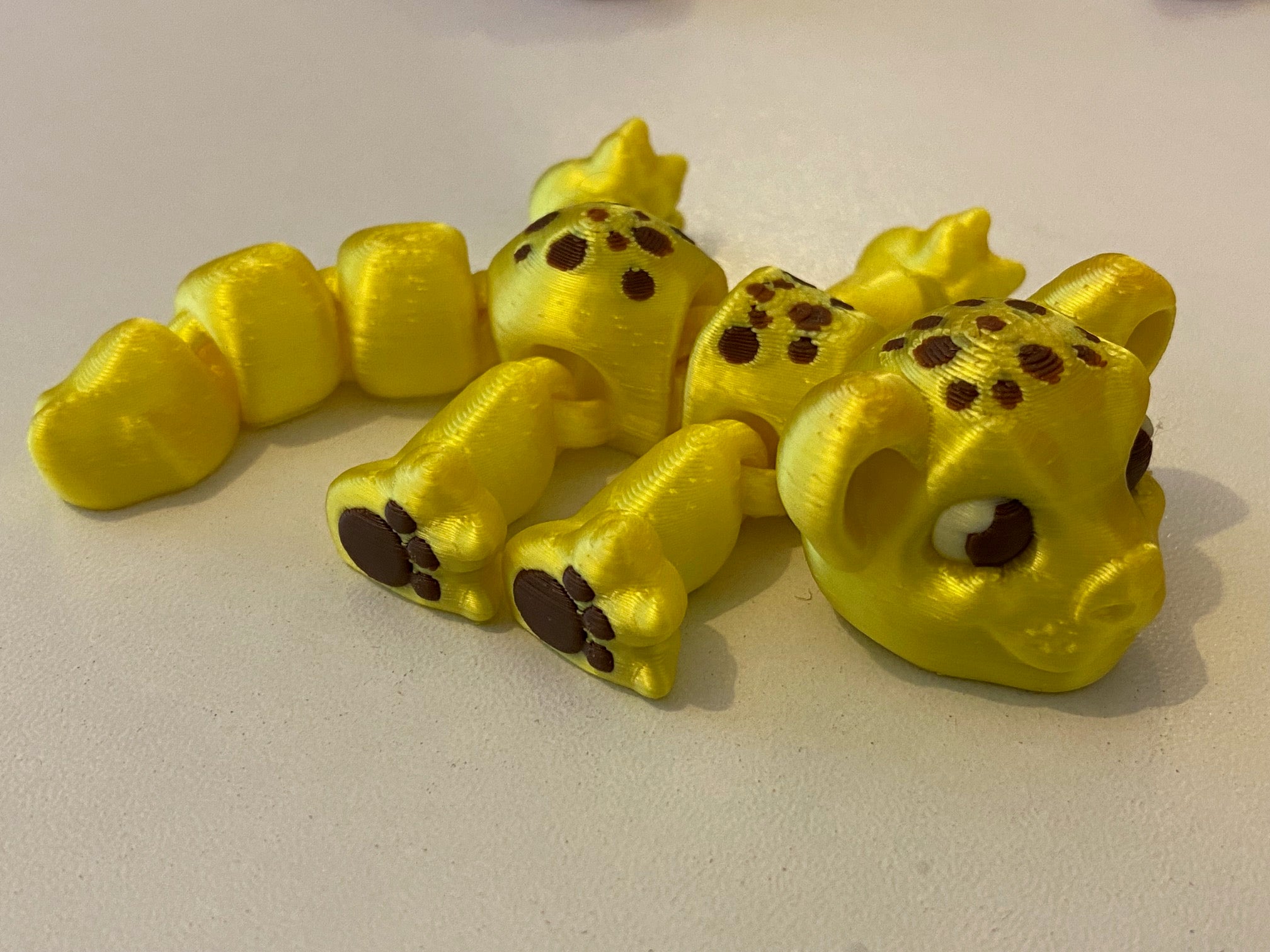Tiny 3D Printed Leopard- Yellow