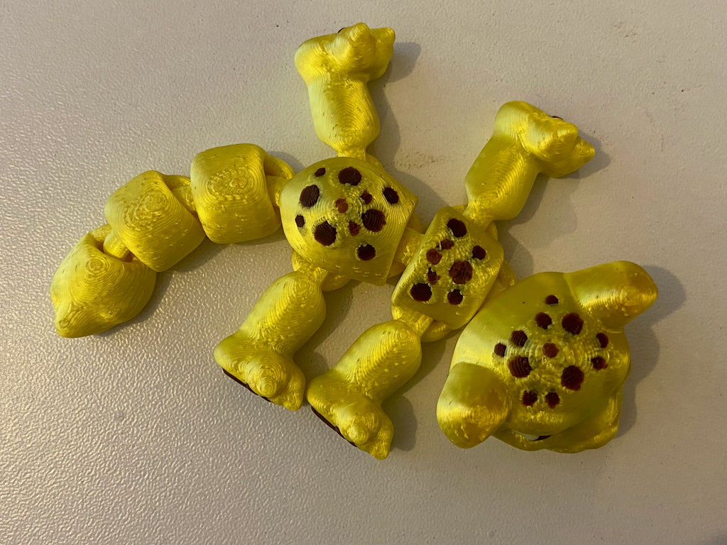Tiny 3D Printed Leopard- Yellow