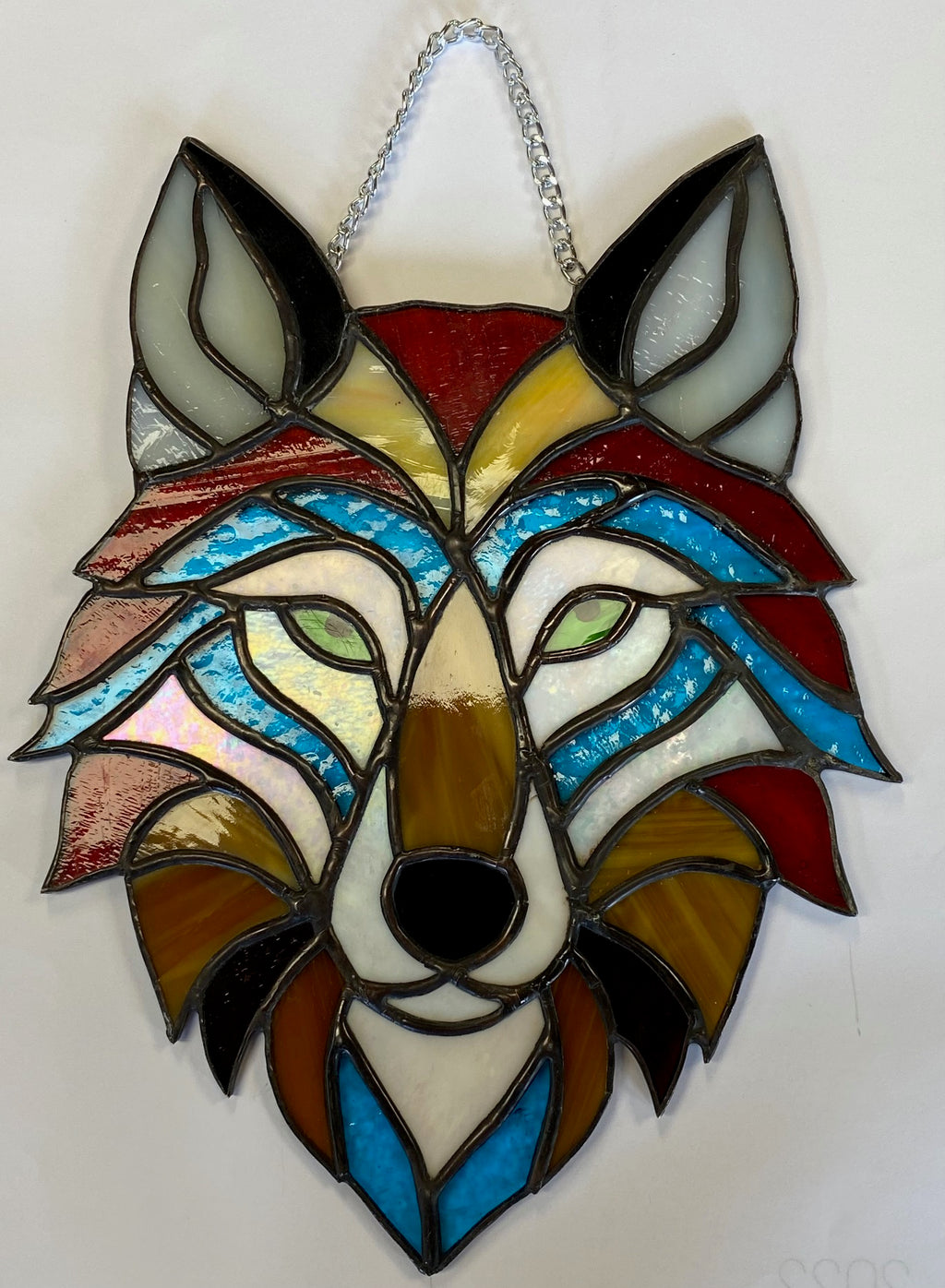 Stained Glass Wolf Head