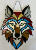 Stained Glass Wolf Head