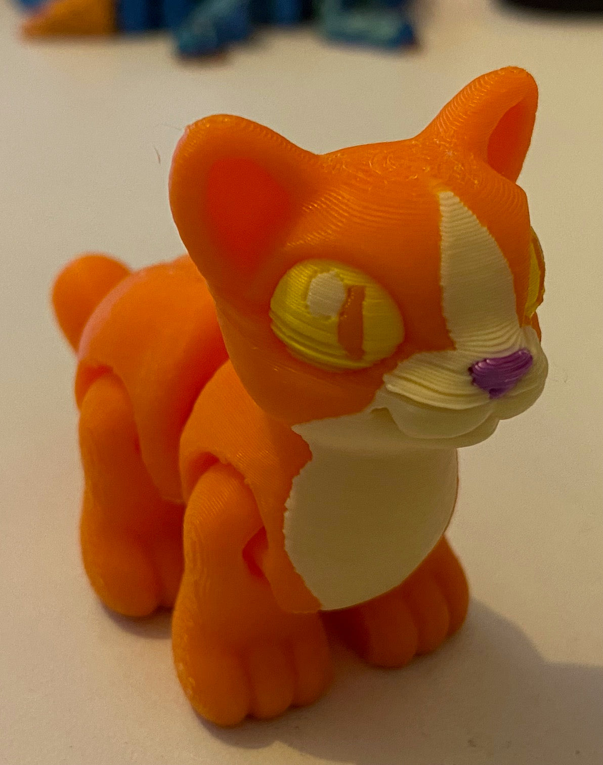 Tiny 3D Printed Cat- Orange