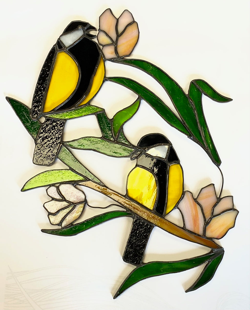 Stained Glass Great Tits