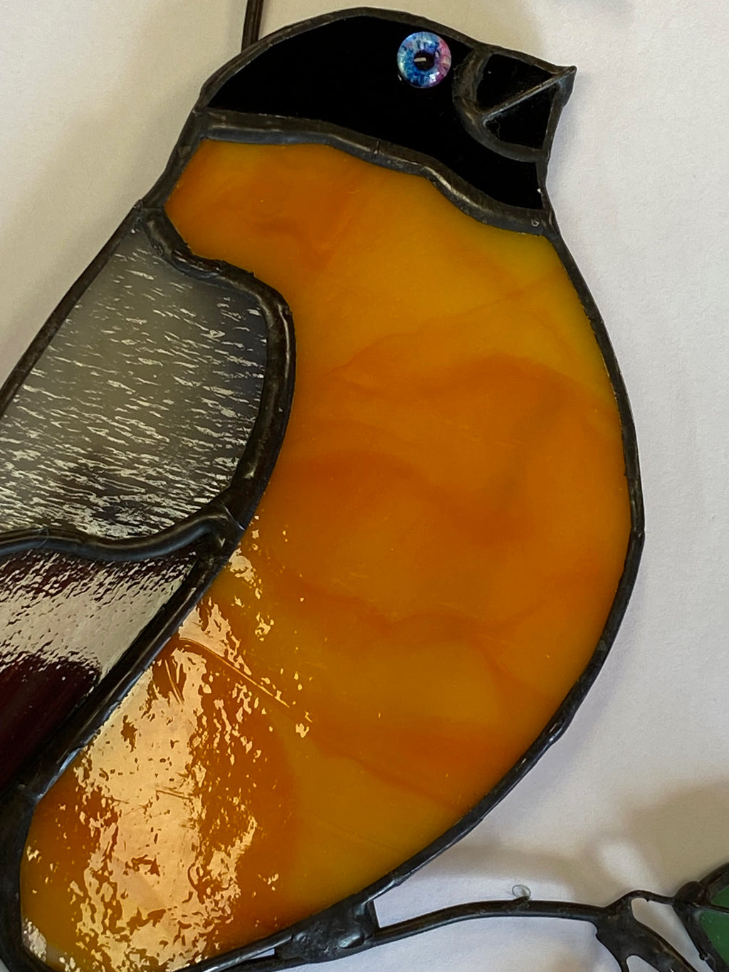 Stained Glass Bullfinch- Red Berries