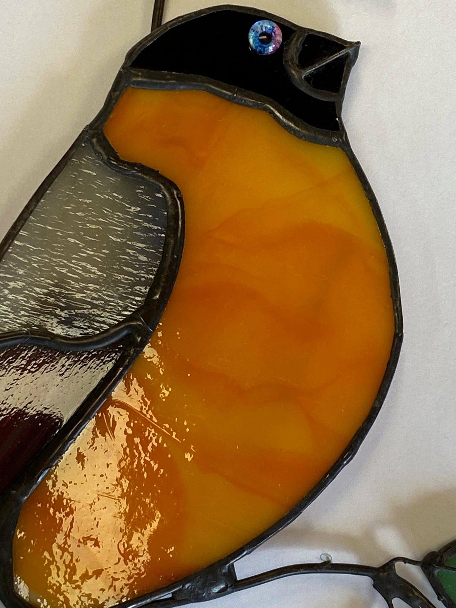 Stained Glass Bullfinch- Red Berries