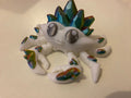 Tiny 3D Printed Crab- White & Blue Pink
