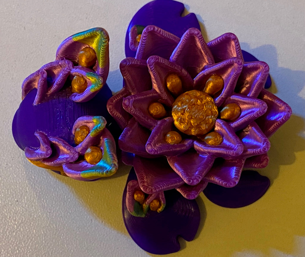 Tiny 3D Printed Lotus Turtle- Purple