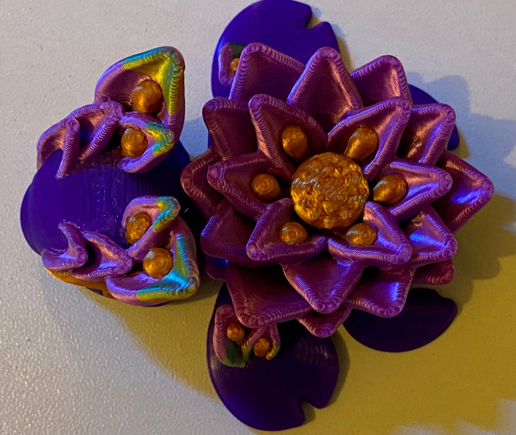 Tiny 3D Printed Lotus Turtle- Purple
