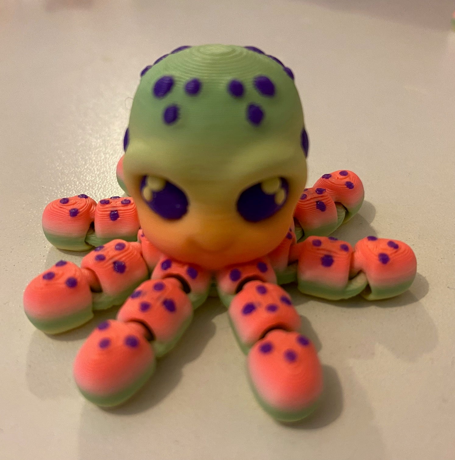 Tiny 3D Printed Octopus- Rainbow