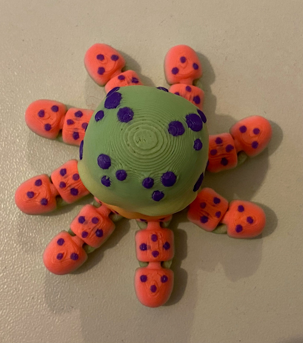 Tiny 3D Printed Octopus- Rainbow