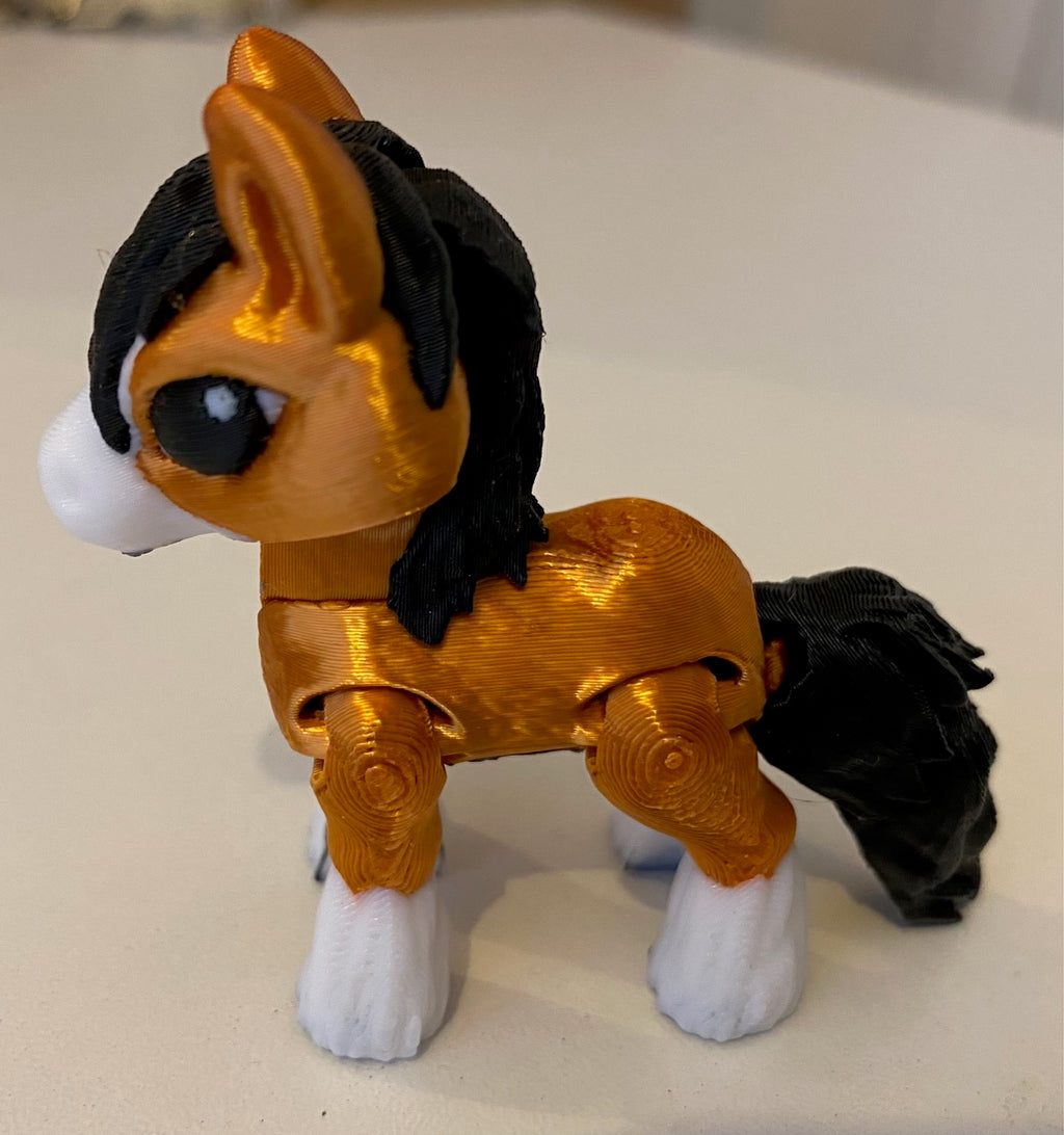 Tiny 3D Printed Horse- Golden