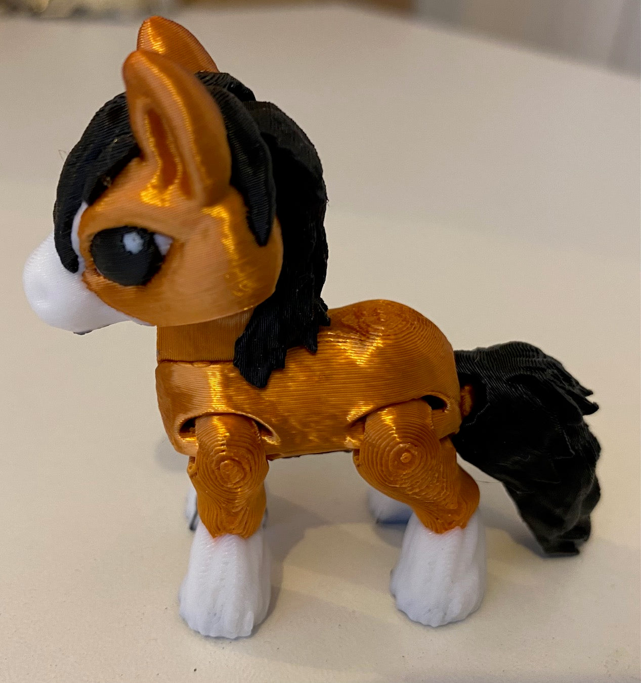 Tiny 3D Printed Horse- Golden